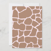 Invitation Baby shower de la Girafe rose (Dos)