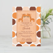 Invitation Baby shower de la Girafe Twins Orange (Debout devant)