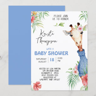 Invitation Baby shower de la Giraffe Bleue