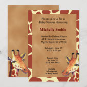 Invitation Baby shower de la Giraffe Cute (Devant / Derrière)