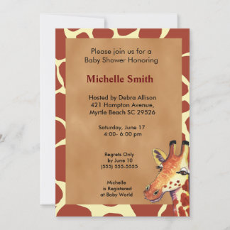 Invitation Baby shower de la Giraffe Cute