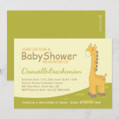 Invitation Baby shower de la Giraffe Cute (Devant / Derrière)