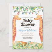 Invitation Baby shower de la Giraffe Safari (Devant)