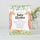 Invitation Baby shower de la Giraffe Safari (Debout devant)