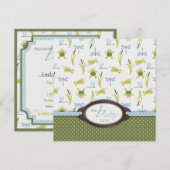Invitation Baby shower de la grenouille et de la libellule (Devant / Derrière)