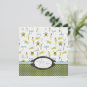 Invitation Baby shower de la grenouille et de la libellule (Debout devant)