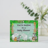 Invitation Baby shower de la jungle (Debout devant)