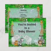 Invitation Baby shower de la jungle (Devant / Derrière)
