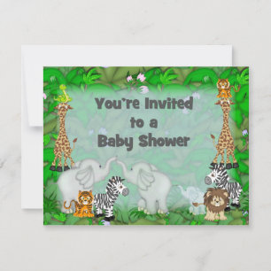 Invitation Baby shower de la jungle