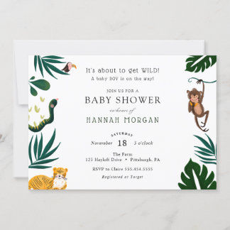 Invitation Baby shower de la jungle