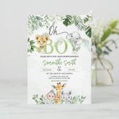 Invitation Baby shower de la jungle (Debout devant)