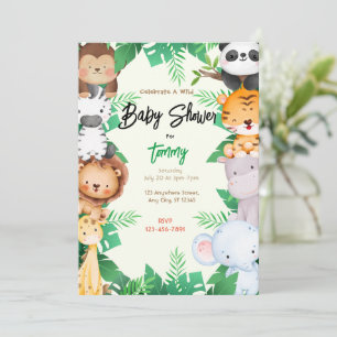 Invitation Baby shower de la jungle