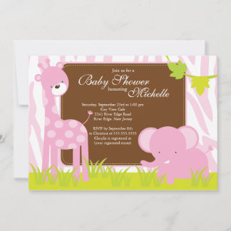 Invitation Baby shower de la Jungle Cute