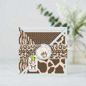 Invitation Baby shower de la jungle des singes-pacifistes (Debout devant)