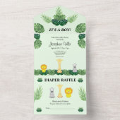 Invitation Baby shower de la jungle tropicale (À l'intérieur)