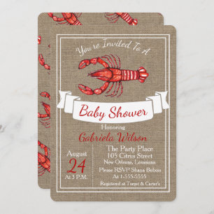 Invitation Baby shower de la langouste de Louisiane
