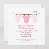 Invitation Baby shower de la ligne (Devant / Derrière)