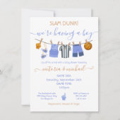 Invitation Baby shower de la ligne de basket-ball (Devant)