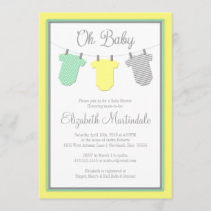 Invitation Baby shower de la ligne de vêtements Ja
