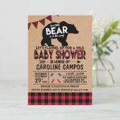 Invitation Baby shower de la luge d'ours (Debout devant)