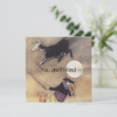 Invitation Baby shower de la lune de vache (Debout devant)