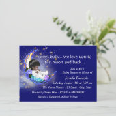 Invitation Baby shower de la lune et du dos (Debout devant)