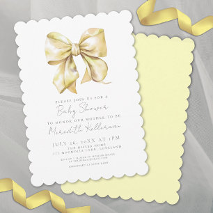 Invitation Baby shower de la mâchoire jaune neutre pour le ge