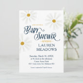 Invitation Baby shower de la marguerite de Scandi (Debout devant)