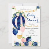Invitation Baby shower de la marine et des ballons (Devant)