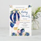 Invitation Baby shower de la marine et des ballons (Debout devant)