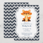 Invitation Baby shower de la Marine Grey Fox (Devant / Derrière)