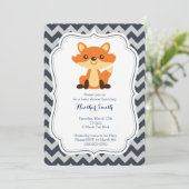 Invitation Baby shower de la Marine Grey Fox (Debout devant)