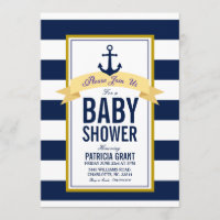 Invitation Baby shower de la marine nautique