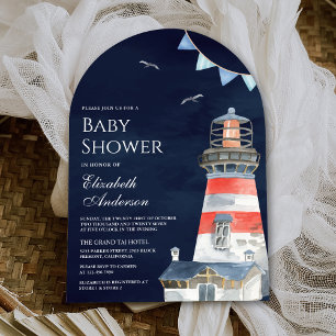 Invitation Baby shower de la marine nautique du phare d'aquar