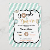 Invitation Baby shower de la menthe Donuts and Dia (Devant / Derrière)