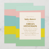 Invitation Baby shower de la menthe géométrique de printemps  (Devant / Derrière)