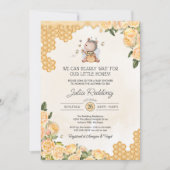 Invitation Baby shower de la mère à l'abeille de l'ours en pe (Devant)