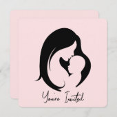 Invitation Baby shower de la mère et de l'enfant (Devant / Derrière)