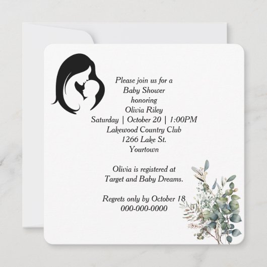 Invitation Baby shower de la mère et de l'enfant (Devant)
