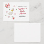 Invitation Baby shower de la mère rose (Devant / Derrière)