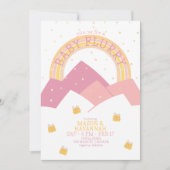 Invitation Baby shower de la neige rose Mountain (Devant)