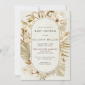 Invitation Baby shower de la Pampas Boho Rustique neutre par  (Devant)