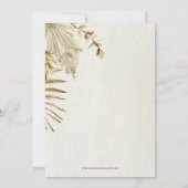 Invitation Baby shower de la Pampas Boho Rustique neutre par  (Dos)