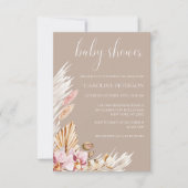 Invitation Baby shower de la Pampas Grass Floral Boho (Devant)