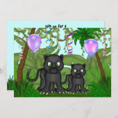 Invitation Baby shower de la Panthère noire Jungle (Devant / Derrière)