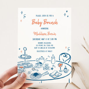 Invitation Baby shower de la partie tirée à la mai