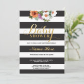 Invitation Baby shower de la Parties scintillant d'or de la (Debout devant)