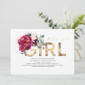 Invitation Baby shower de la Parties scintillant d'or rouge d (Debout devant)