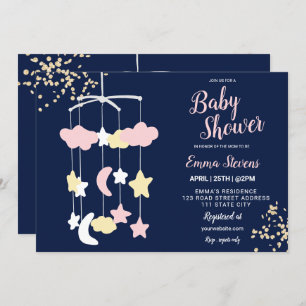 Invitation baby shower de la parties scintillant en or du cie
