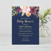 Invitation Baby shower de la Parties scintillant florale de l (Debout devant)